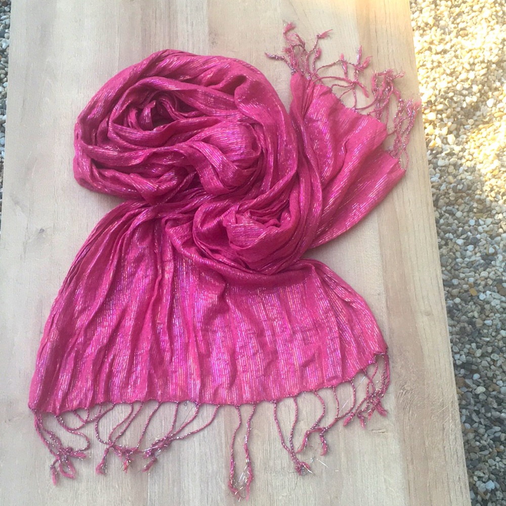 Free people shiny pink scarf